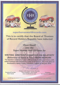 Super Human Certificate Dean Gould June 2016